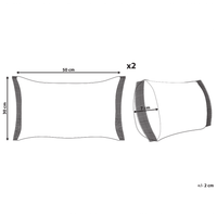 Set di 2 cuscini in poliestere beige con motivo geometrico 30 x 50 cm stile tradizionale salotto sala da pranzo