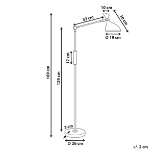 Lampada da terra LED bianco in materiale sintetico 169 cm regolabile soggiorno camera da letto
