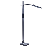 Lampada da terra LED materiale sintetico grigio scuro 144 cm altezza regolabile soggiorno camera da letto