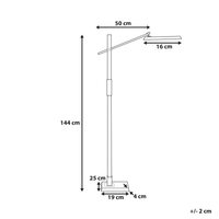 Lampada da terra LED materiale sintetico grigio scuro 144 cm altezza regolabile soggiorno camera da letto