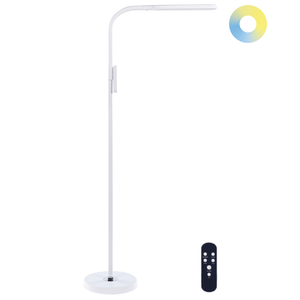 Lampada da terra LED materiale sintetico bianco 160 cm materiale altezza regolabile ufficio camera da letto con telecomando