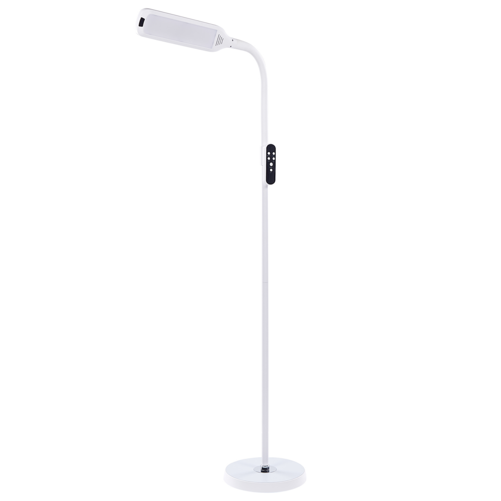 Lampada da terra LED materiale sintetico bianco 160 cm materiale altezza regolabile ufficio camera da letto con telecomando
