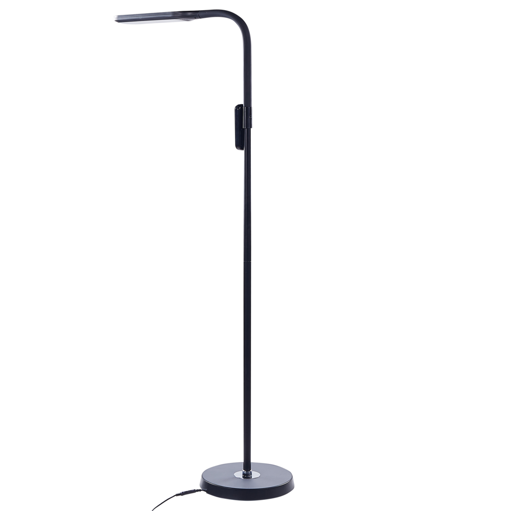 Lampada da terra LED materiale sintetico nero 160 cm materiale altezza regolabile ufficio camera da letto con telecomando