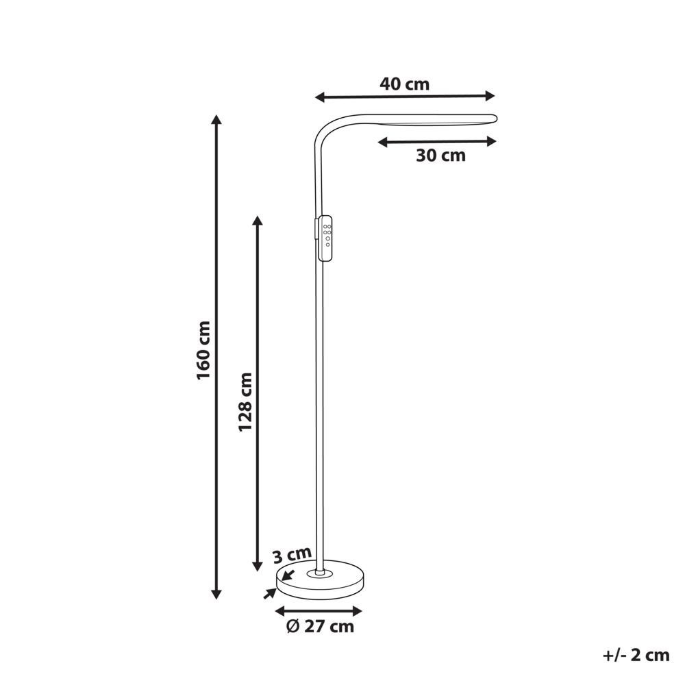 Lampada da terra LED materiale sintetico nero 160 cm materiale altezza regolabile ufficio camera da letto con telecomando