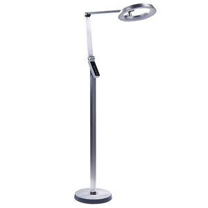 Lampada da terra LED materiale sintetico argento 170 cm altezza regolabile ufficio camera da letto