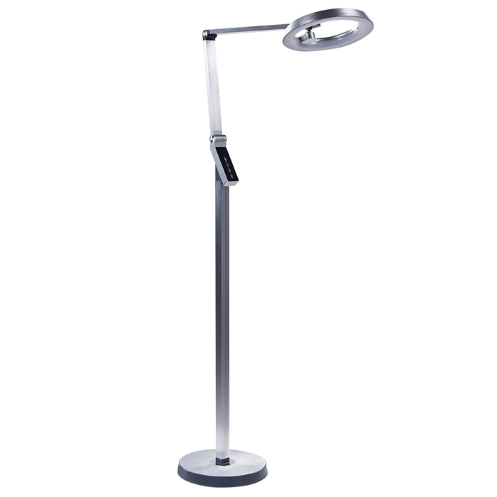 Lampada da terra LED materiale sintetico argento 170 cm altezza regolabile ufficio camera da letto