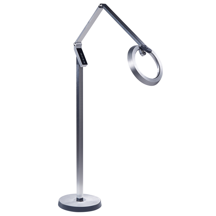 Lampada da terra LED materiale sintetico argento 170 cm altezza regolabile ufficio camera da letto