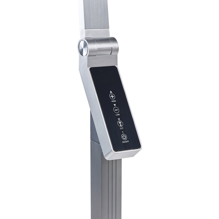 Lampada da terra LED materiale sintetico argento 170 cm altezza regolabile ufficio camera da letto