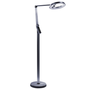 Lampada da terra LED materiale sintetico grigio scuro 170 cm altezza regolabile ufficio camera da letto