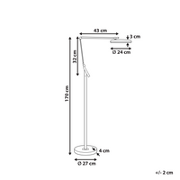 Lampada da terra LED materiale sintetico grigio scuro 170 cm altezza regolabile ufficio camera da letto