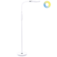 Lampada da terra LED materiale sintetico bianco 148 cm altezza regolabile ufficio camera da letto