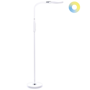 Lampada da terra LED materiale sintetico bianco 148 cm altezza regolabile ufficio camera da letto