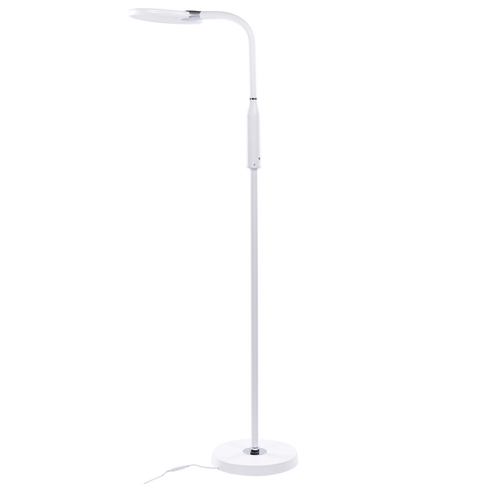 Lampada da terra LED materiale sintetico bianco 148 cm altezza regolabile ufficio camera da letto