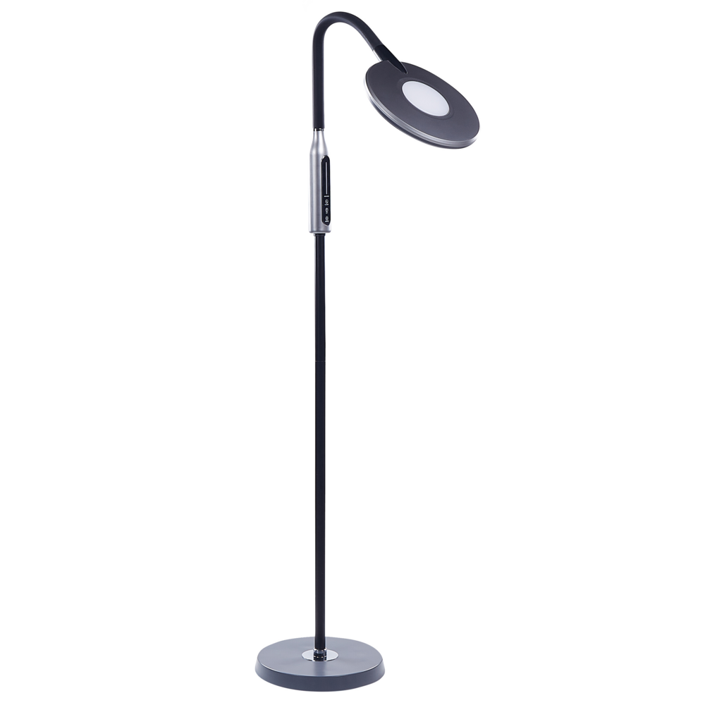 Lampada da terra LED materiale sintetico nero 148 cm altezza regolabile ufficio camera da letto