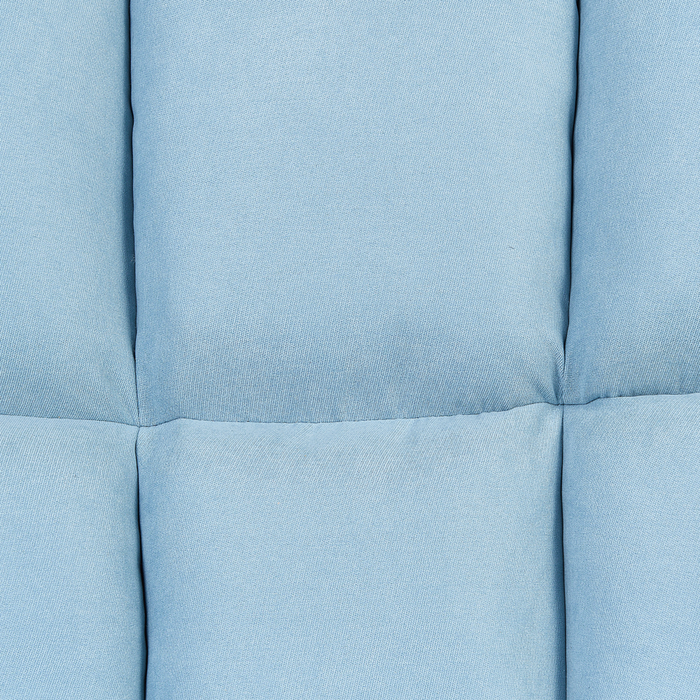 Sedia a dondolo Tessuto poliestere celeste Rivestimento gambe in legno Pattini moderni