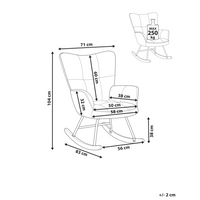 Sedia a dondolo Tessuto poliestere celeste Rivestimento gambe in legno Pattini moderni