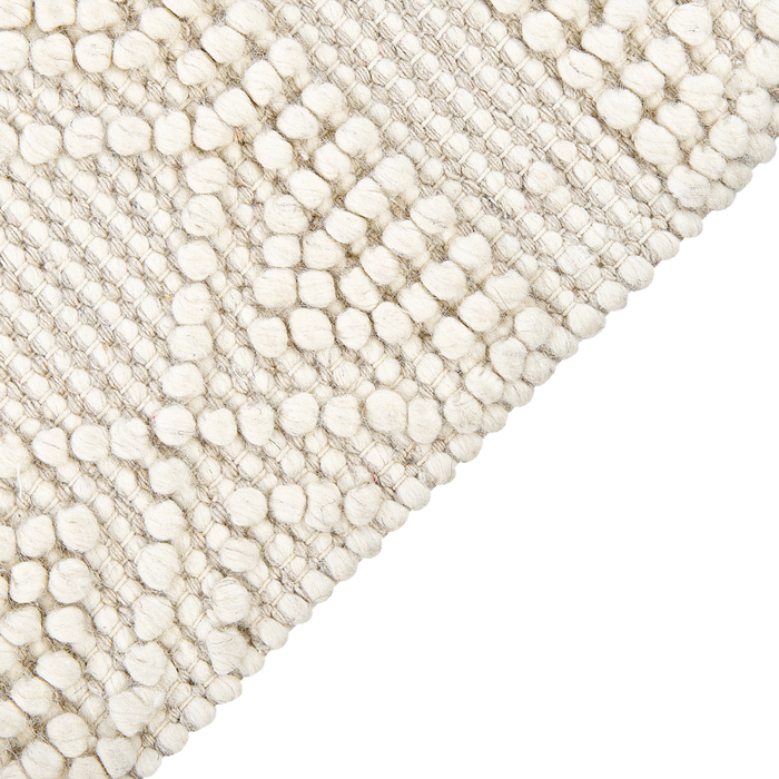 Tappeto in lana beige fatto a mano con nappe 160 x 230 cm camera da letto soggiorno