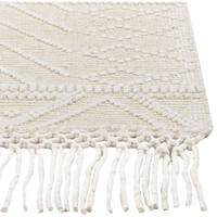 Tappeto di lana beige fatto a mano nappe 160 x 230 cm soggiorno camera da letto