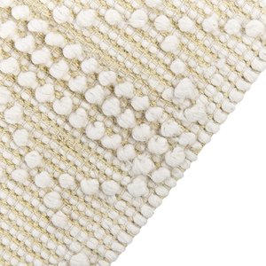 Tappeto di lana beige fatto a mano nappe 160 x 230 cm soggiorno camera da letto