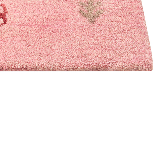 Tappeto Gabbeh di lana rosa fatto a mano con motivo con animali 160 x 230 cm soggiorno camera da letto
