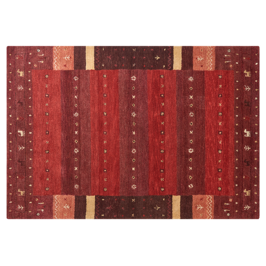 Tappeto Gabbeh rosso in lana con motivo natalizio fatto a mano 140 x 200 cm soggiorno camera da letto