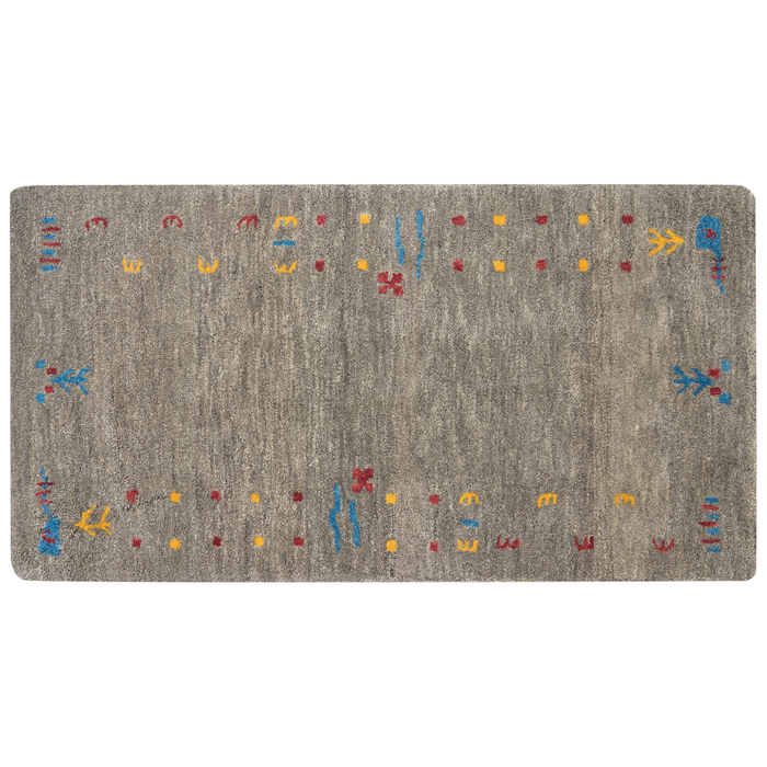 Tappeto Gabbeh in lana multicolore fatto a mano con motivo geometrico 80 x 150 cm soggiorno camera da letto stile boho