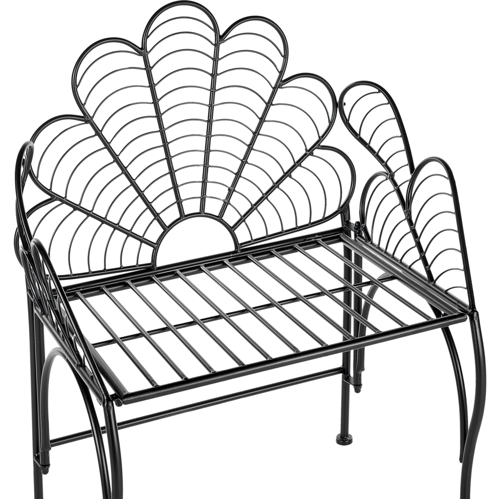 Sedia da giardino in metallo nero con braccioli per esterni in stile retrò vintage