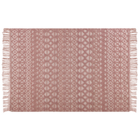 Tappeto Rosa Lana Poliestere 160 x 230 cm Motivo geometrico Nappe Boho Moderno