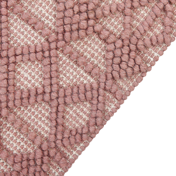 Tappeto Rosa Lana Poliestere 160 x 230 cm Motivo geometrico Nappe Boho Moderno