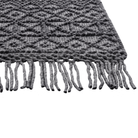 Tappeto Nero Lana Poliestere 200 x 300 cm Motivo geometrico Nappe Boho Moderno