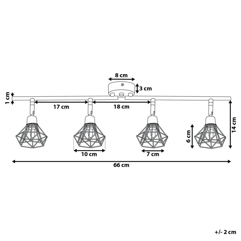 lampadario Nero Metallo 4 Luci Gabbia Paralumi Bracci Orientabili Moderna