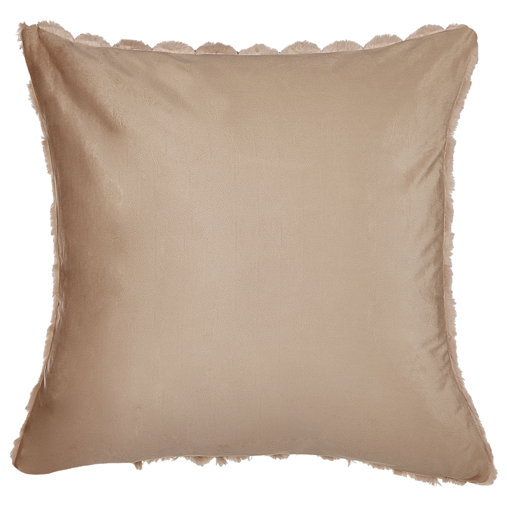 Set di 2 cuscini in ecopelle beige sabbia con motivo a nido d'ape 43 x 43 cm soggiorno camera da letto