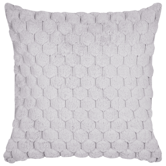 Set di 2 cuscini in ecopelle grigio chiaro con motivo a nido d'ape 43 x 43 cm soggiorno camera da letto