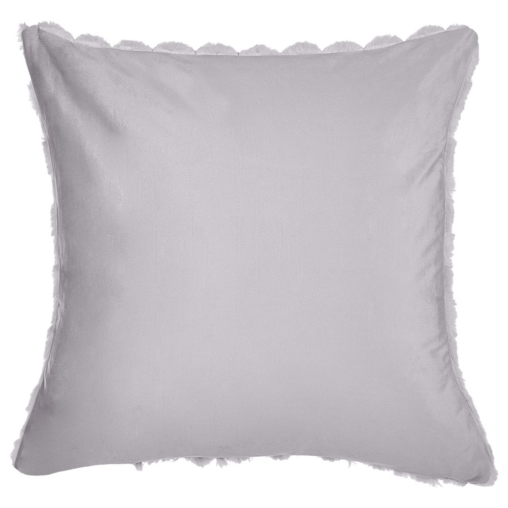 Set di 2 cuscini in ecopelle grigio chiaro con motivo a nido d'ape 43 x 43 cm soggiorno camera da letto