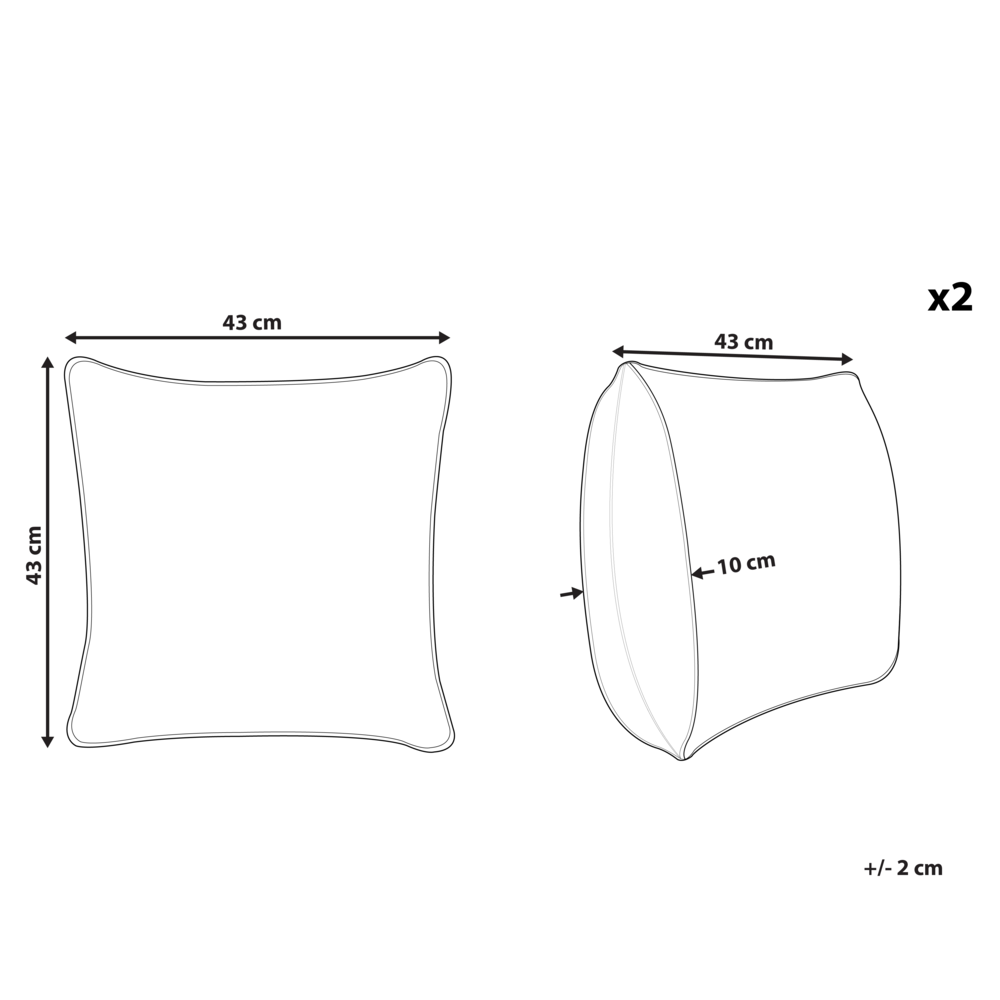 Set di 2 cuscini in ecopelle bianco con motivo a nido d'ape 43 x 43 cm soggiorno camera da letto