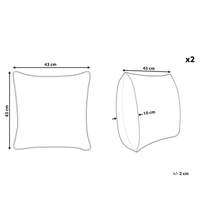 Set di 2 cuscini in ecopelle rosa pastello con motivo a nido d'ape 43 x 43 cm soggiorno camera da letto