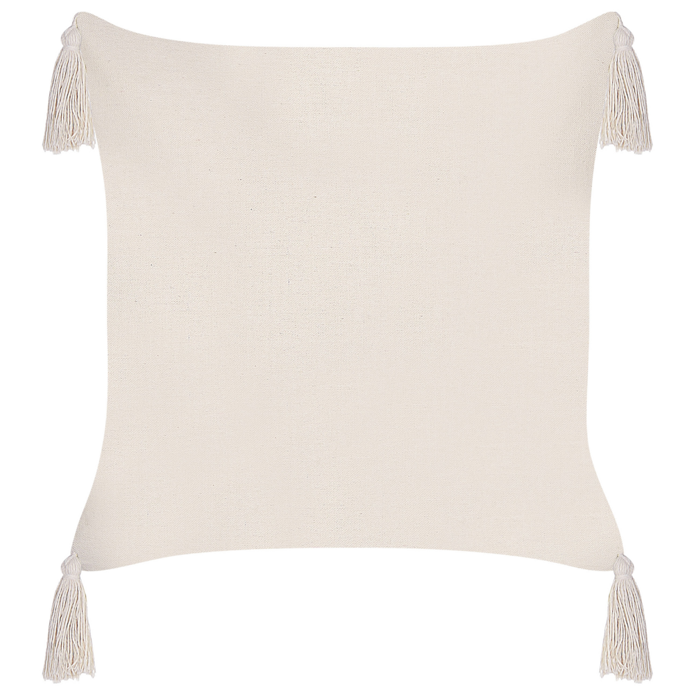 Set di 2 cuscini in poliestere verde menta 42 x 42 cm con  nappe imbottitura soggiorno camera da letto