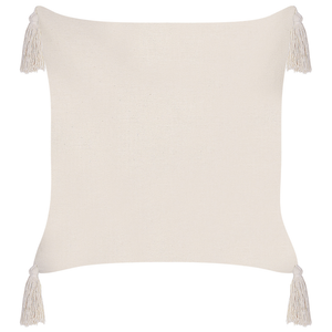 Set di 2 cuscini in poliestere tortora 42 x 42 cm con nappe imbottitura soggiorno camera da letto