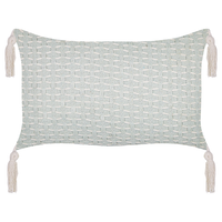 Set di 2 cuscini in tessuto di poliestere grigio 45 x 25 cm con nappe e imbottitura soggiorno camera da letto