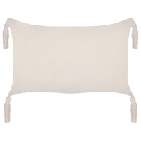 Set di 2 cuscini in tessuto di poliestere grigio 45 x 25 cm con nappe e imbottitura soggiorno camera da letto