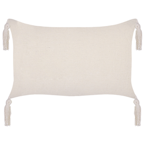 Set di 2 cuscini in tessuto di poliestere grigio 45 x 25 cm con nappe e imbottitura soggiorno camera da letto