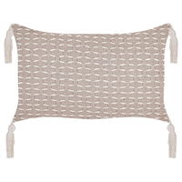 Set di 2 cuscini in tessuto di poliestere tortora 45 x 25 cm con nappe e imbottitura soggiorno camera da letto