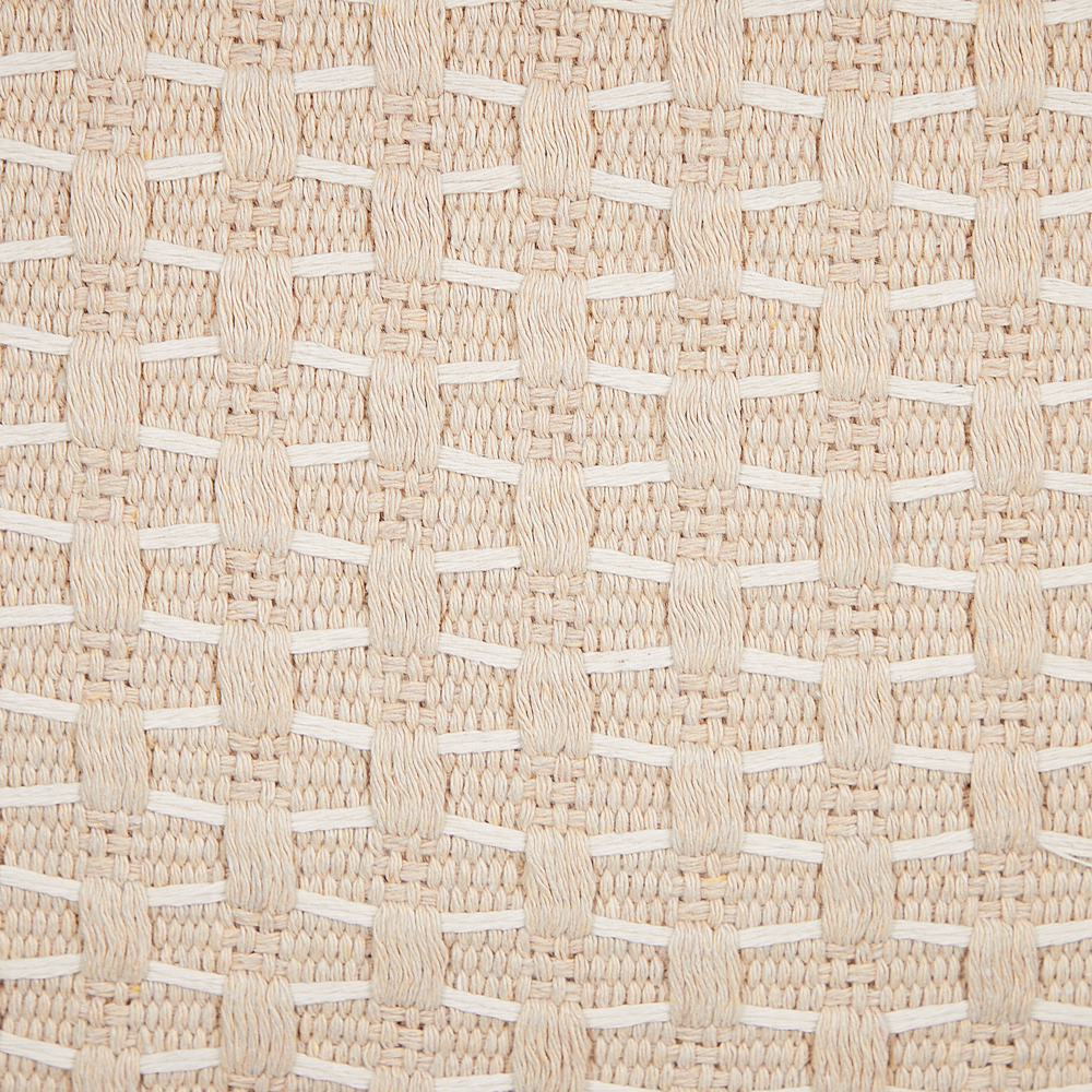 Set di 2 cuscini in tessuto di poliestere beige 45 x 25 cm con nappe e imbottitura soggiorno camera da letto