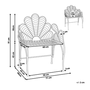 Sedia da giardino in metallo nero con braccioli per esterni in stile retrò vintage