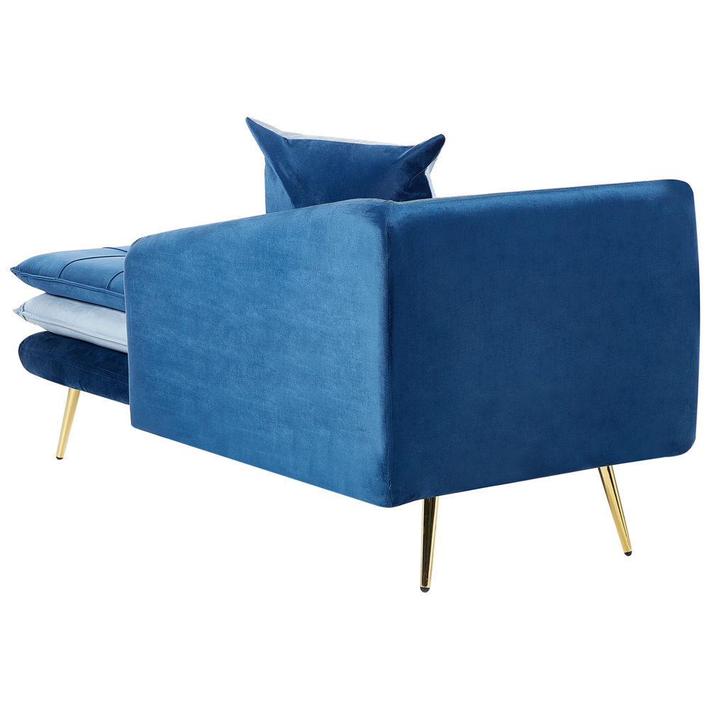 Chaise longue Blu e Azzurra versione sinistra Trapuntata Bottoni Spessamente Imbottiti Mobili Soggiorno versione sinistra