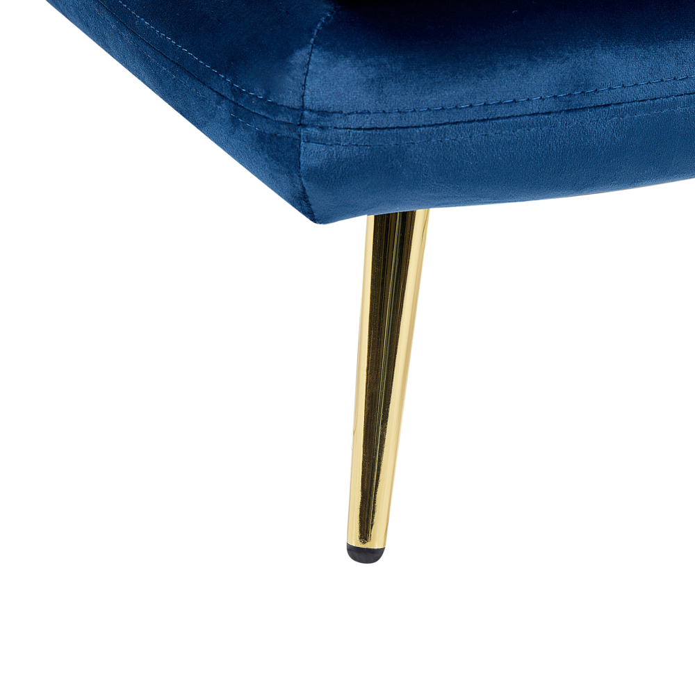 Chaise longue Blu e Azzurra versione sinistra Trapuntata Bottoni Spessamente Imbottiti Mobili Soggiorno versione sinistra