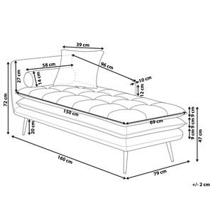 Chaise longue Blu e Azzurra versione sinistra Trapuntata Bottoni Spessamente Imbottiti Mobili Soggiorno versione sinistra
