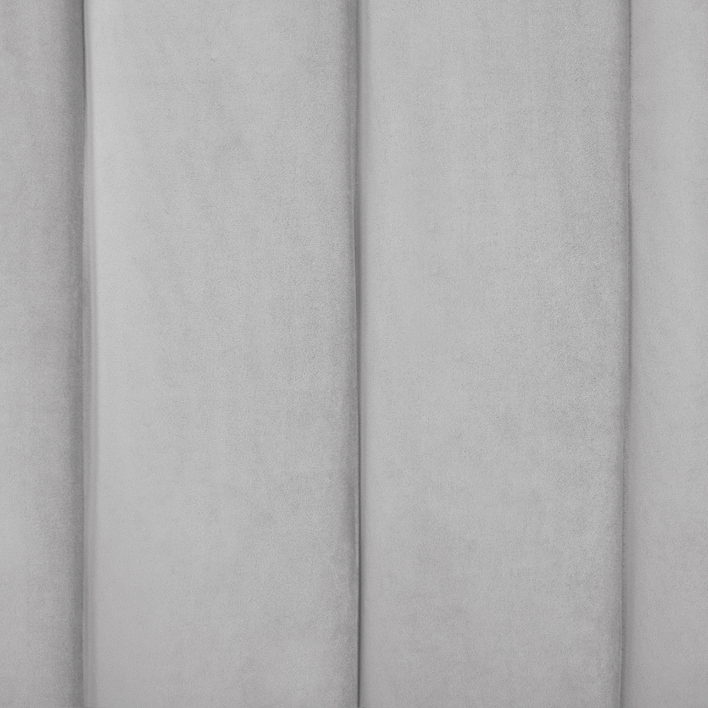 Letto con rete in velluto grigio 160 x 200 cm gambe in metallo testata retro capitonné