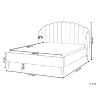 Letto con rete in velluto grigio 160 x 200 cm gambe in metallo testata retro capitonné