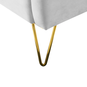 Letto con rete in velluto grigio 180 x 200 cm gambe in metallo testata retro capitonné